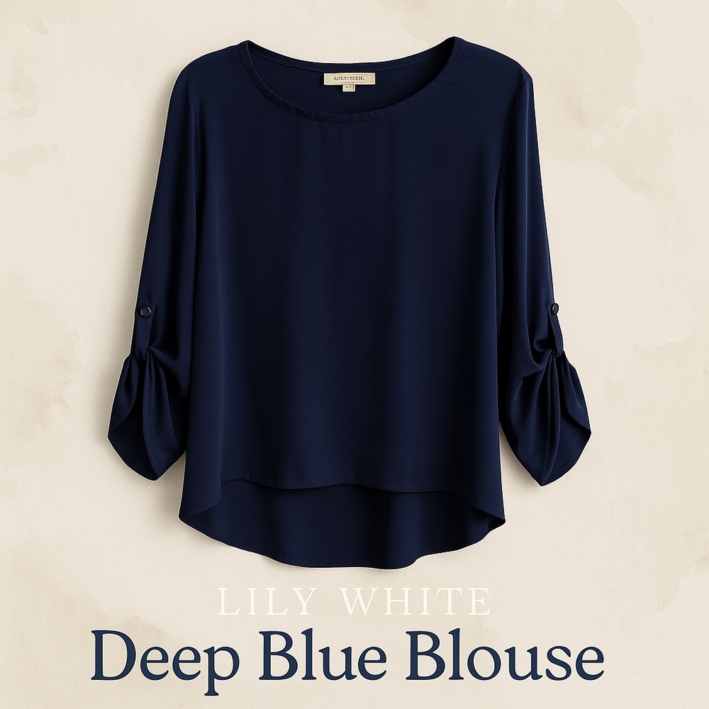 Lily White Deep Blue Blouse